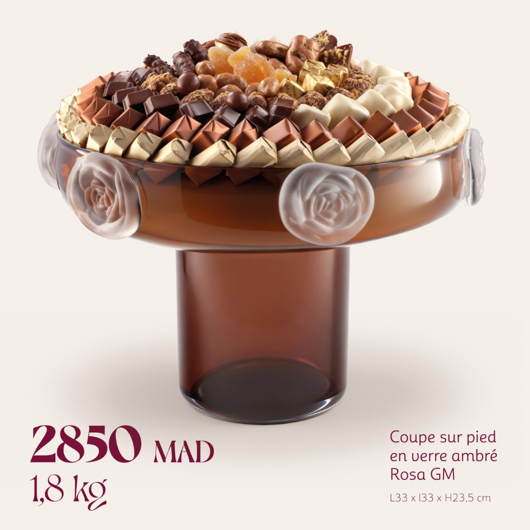 Coupe sur pied en verre ambré Rosa